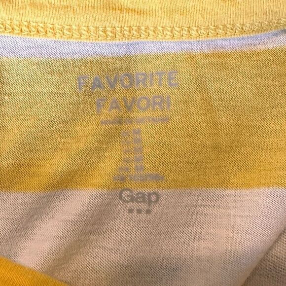 GAP Yellow and White Striped Tee - Picture 2 of 5